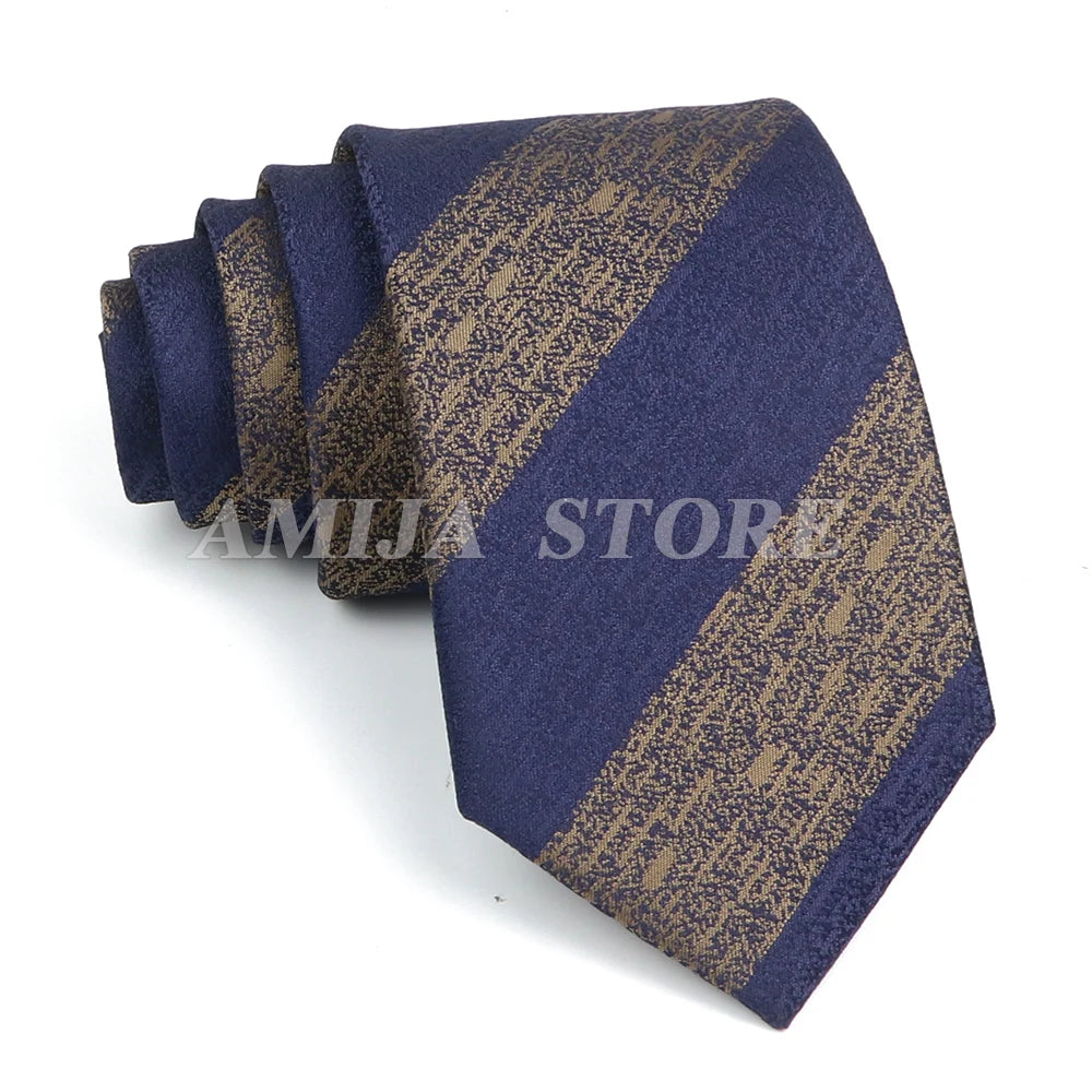 Men’s Jacquard Neck Ties 7cm – Floral & Stripe Design Necktie for Wedding, Party, Business & Daily Wear Gift