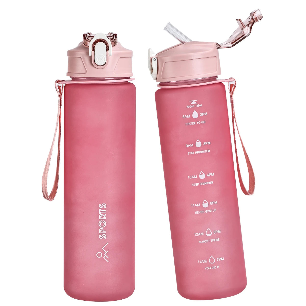 800ml Sports Water Bottle with Straw – Portable for Fitness, Travel & Outdoor Use