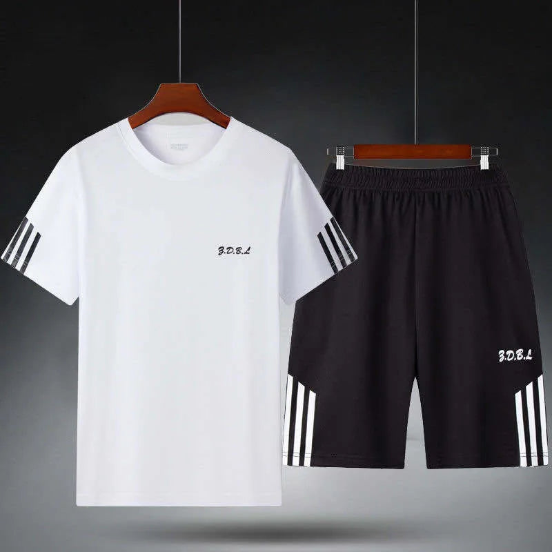 Men’s Summer Look Set – Loose T-Shirt & Shorts for Fitness, Sleep & Lounge
