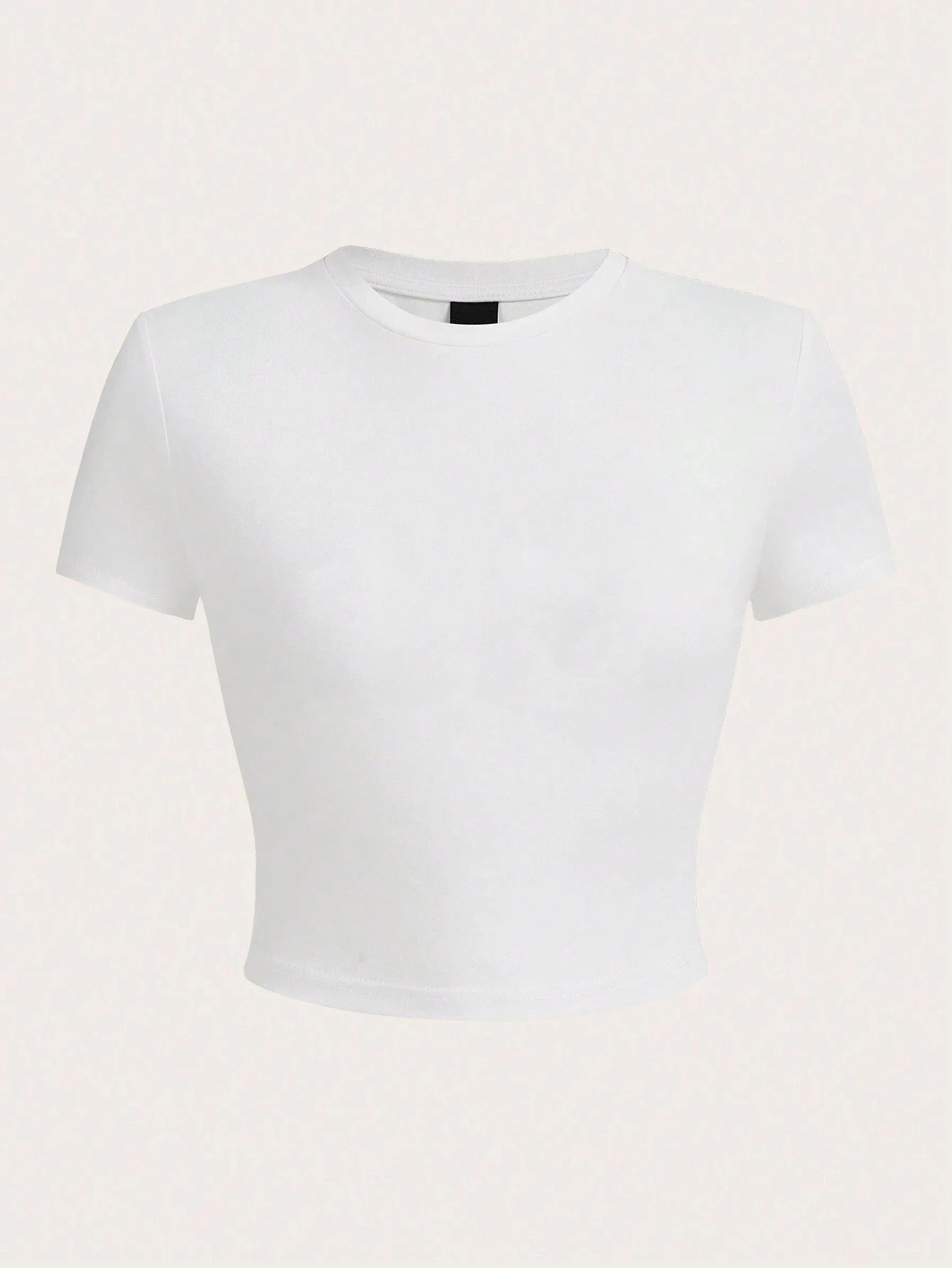 Y2K Women's Solid Crop Top – Short Sleeve, Stretch Viscose, O-Neck, Summer Streetwear Tee