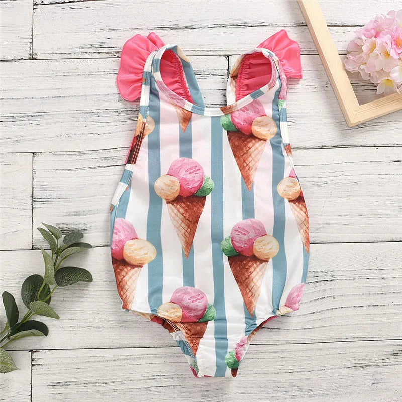 Girls’ 2024 Swimsuit – Toddler & Infant Floral Bikini & One-Piece Swimwear Set