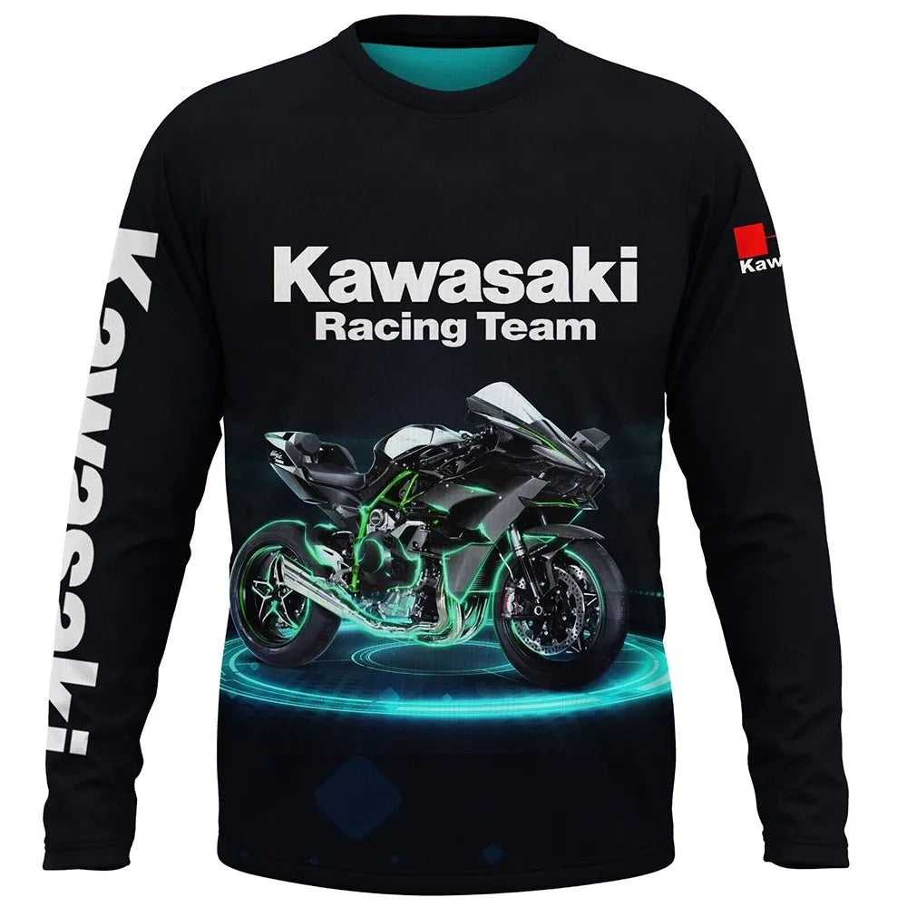 Kawasaki Racing Team Long-Sleeve T-Shirt – Men, Women & Kids | 2024 Sportswear