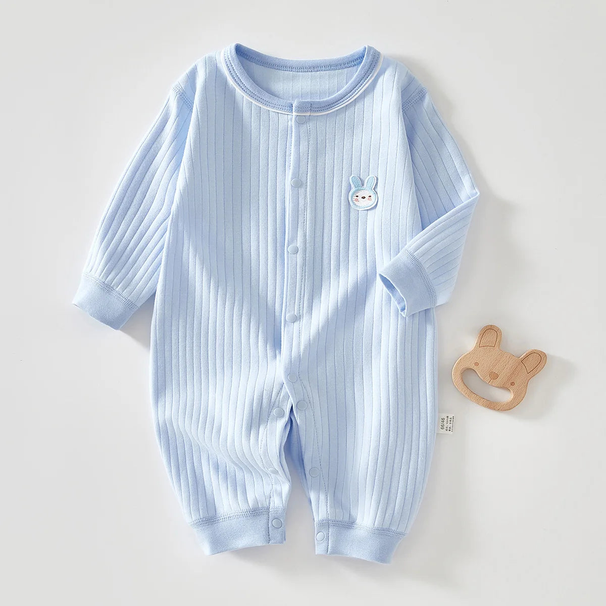 Baby Romper — 0–12M, Long Sleeve, 100% Cotton, Unisex, Spring/Autumn Infant Outfit