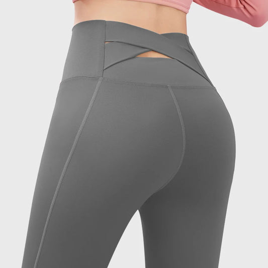 High-Waist Cross Back Seamless Yoga Leggings
