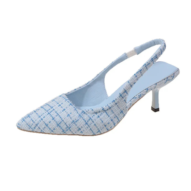 Sea Salt Blue Pointed High Heel Sandals – Fashion Casual Women's Shoes