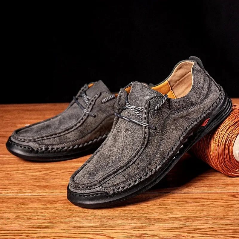 2023 Handmade Leather Casual Sneakers for Men – Comfort, Business, Plus Size