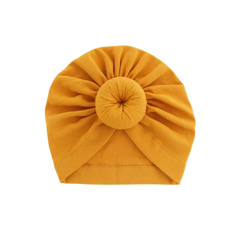 Infant Cotton Turban Hat – Knot Beanie for Baby Girls & Boys