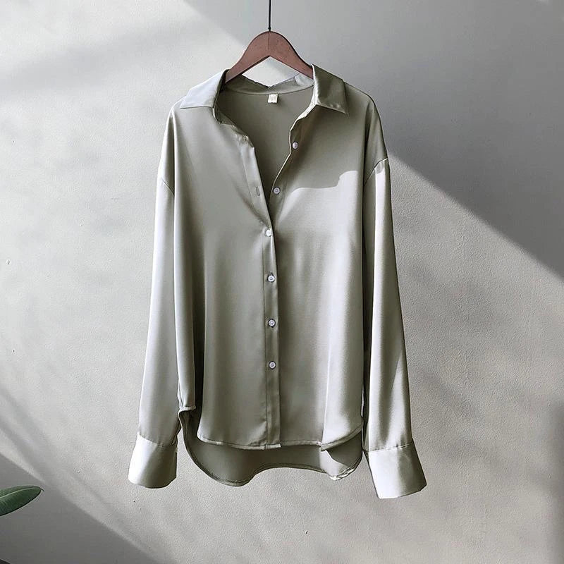 2025 Spring Satin Long Sleeve– Elegant, Sweet & Casual
