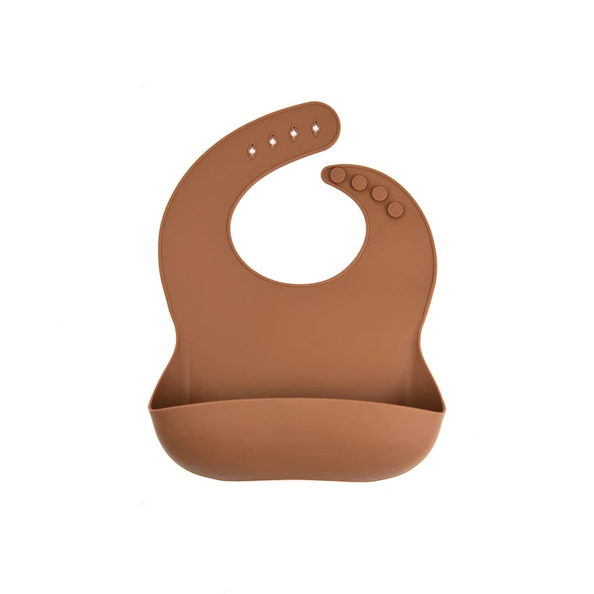 High Quality Food Grade Soft Waterproof Silicone Baby Bib With Food Catcher