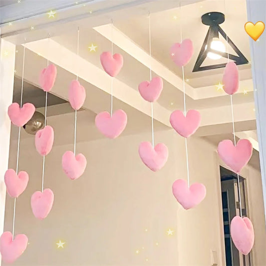 Korean Heart-Shaped String Curtain – Door Hanging Partition for Girls' Room Decor