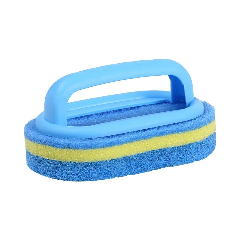 1/3PCS Household Cleaning Brush with Magic Handle Sponge – Easy Cleaner for Kitchen, Bathroom, Toilet, Wall & Window