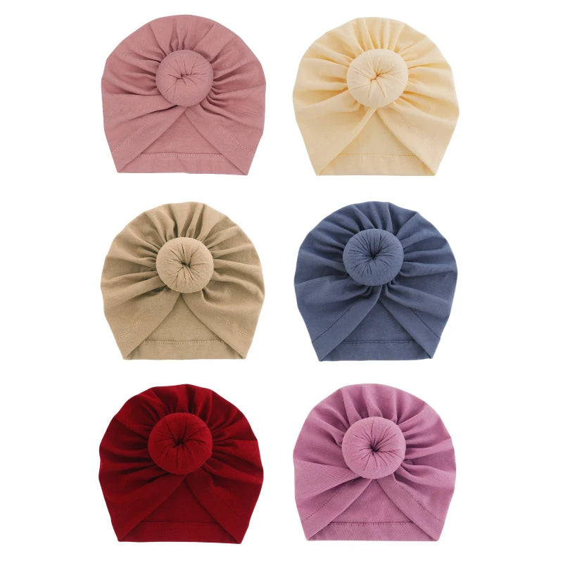 Infant Cotton Turban Hat – Knot Beanie for Baby Girls & Boys