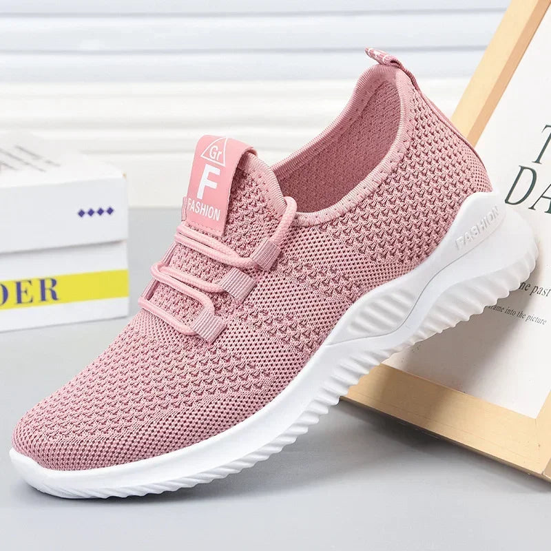 2025 Women’s Casual Sneakers – Breathable Summer Platform Lace-Up Shoes, Comfortable & Fashionable