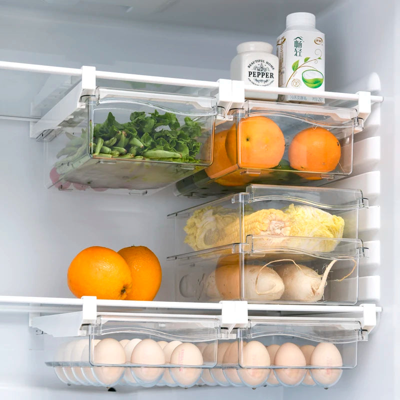 Fridge Organizer Drawer – Slide-Out Storage Box for Eggs, Fruits & Food