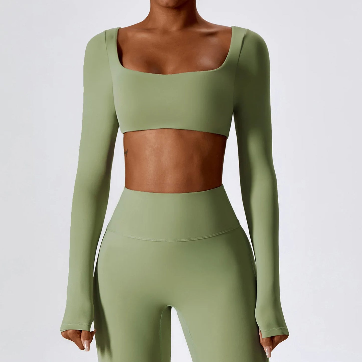 Women's Long Sleeve Crop Top – Quick-Dry Yoga & Gym Shirt