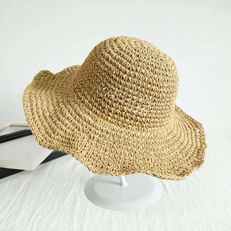 Women’s Wide Brim Sun Hat – Floppy Straw Bucket Hat for Summer