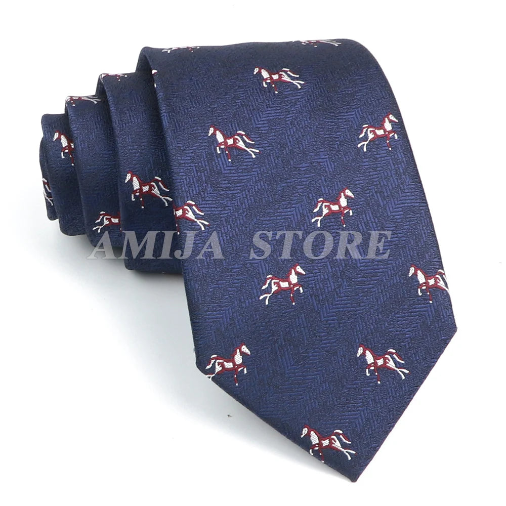 Men’s Jacquard Neck Ties 7cm – Floral & Stripe Design Necktie for Wedding, Party, Business & Daily Wear Gift