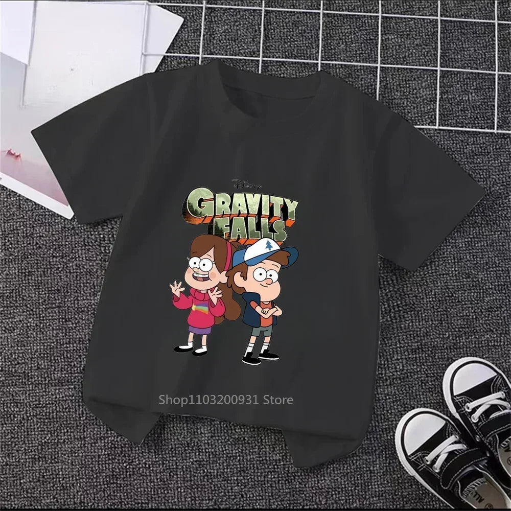 Newest Gravity Falls Kids' Tops - Adorable Cartoon Prints, Luxuriously Soft Material, Ideal for Children's Birthday Celebrations