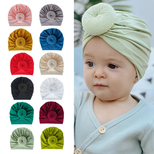 Infant Cotton Turban Hat – Knot Beanie for Baby Girls & Boys