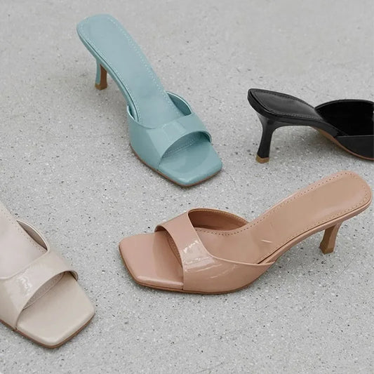 Women’s High Heel Sandals – Summer Fashion, Square Open Toe, Elegant & Comfortable Black Heels