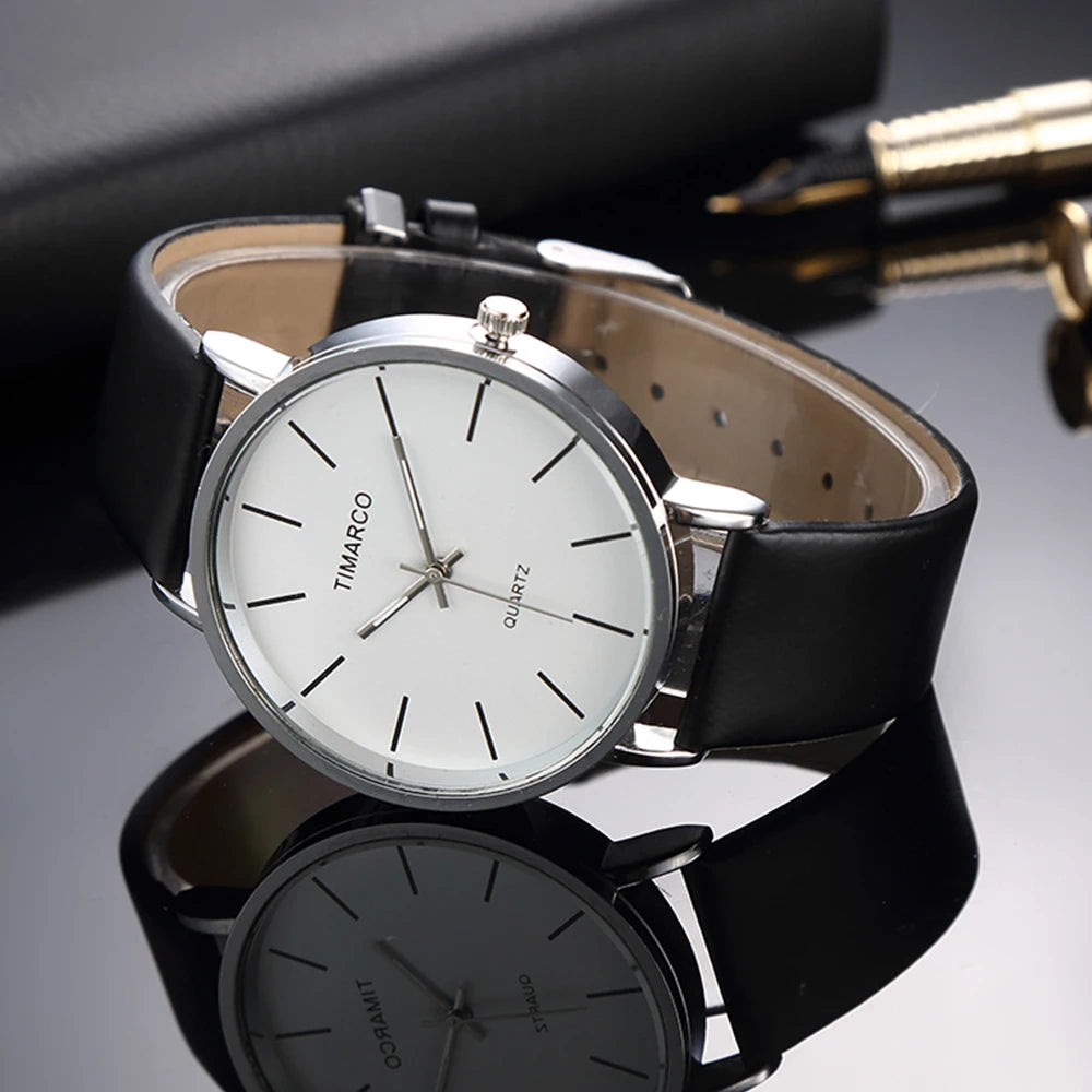 Simple Fashion Metal Round Dial Quartz Watch – Unisex Minimalist