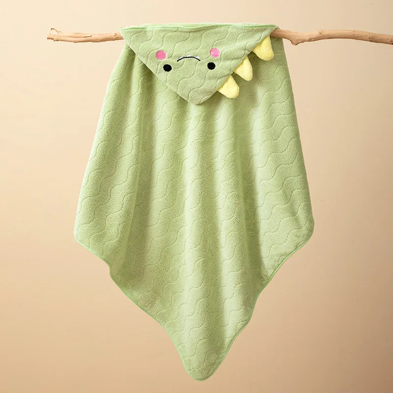 Toddler Hooded Coral Fleece Bath Towel