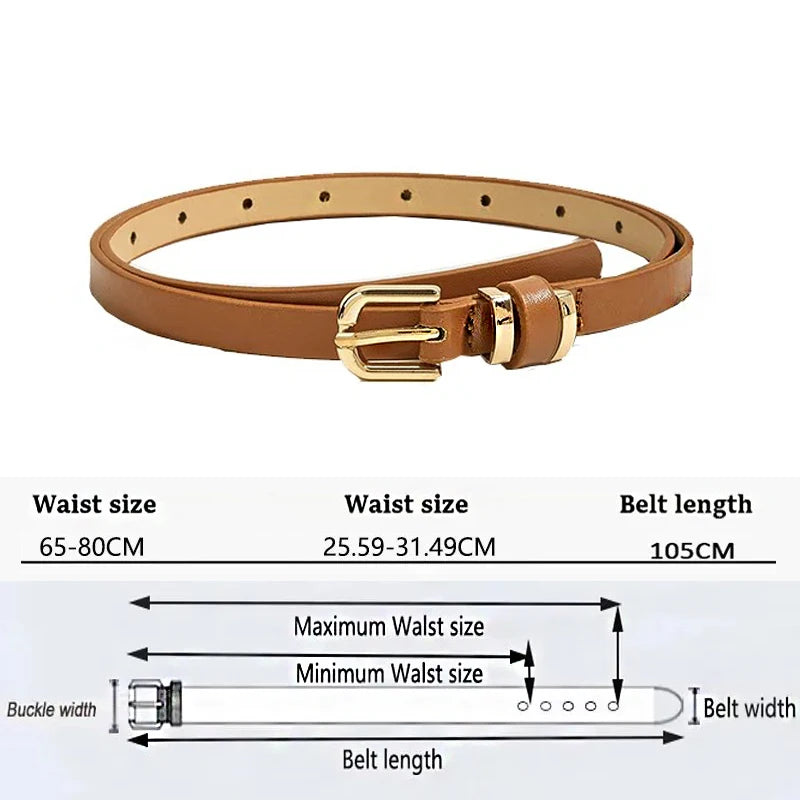 Women’s Fashion PU Leather Belt Designer Black Waist Strap for Dresses CY06