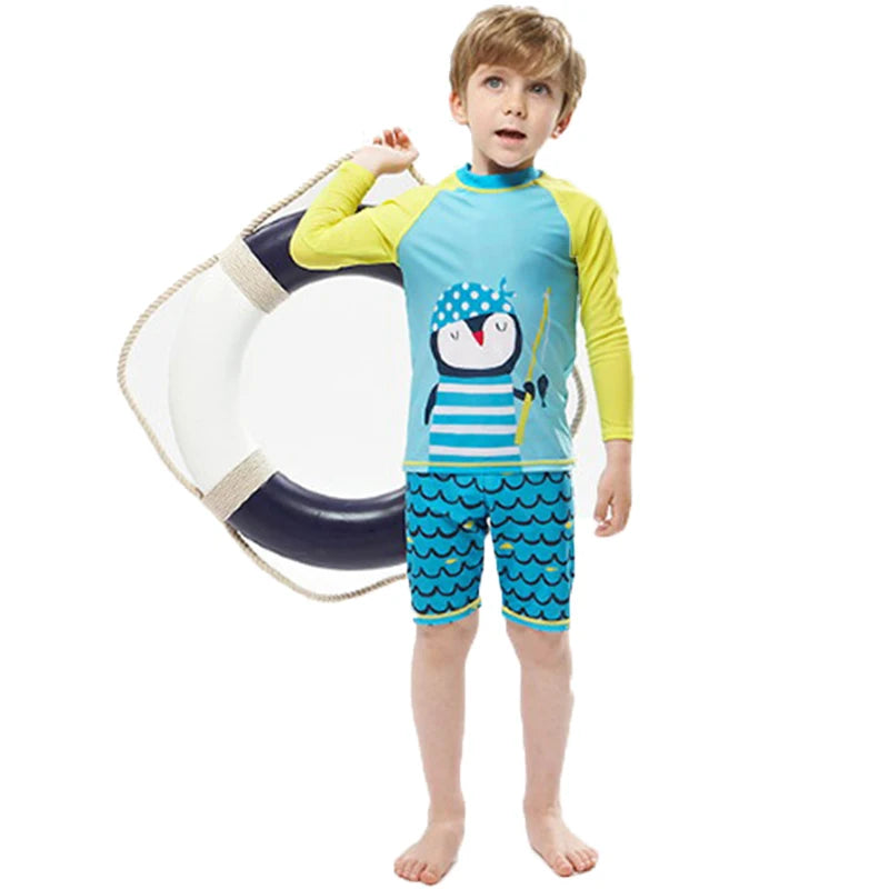 Kids Long Sleeve Sun Protection Swimwear – Boys & Girls Swimsuit 2025 .