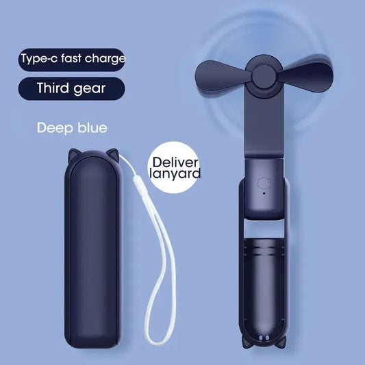 Mini Portable USB Fan – Foldable Handheld Desk Fan 2000mAh