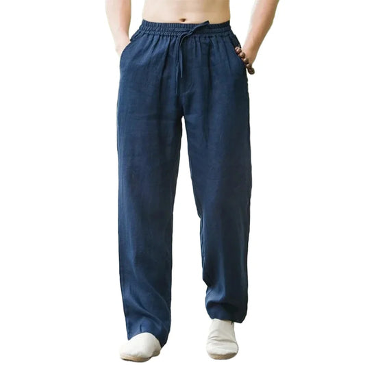 Men’s Cotton-Linen Beach Joggers – Casual Summer Pants