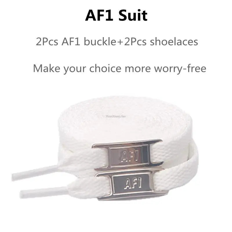 Original AF1 Shoelace Set – White Flat Laces with Shoe Decoration for Air Force 1 Sneakers & Accessories