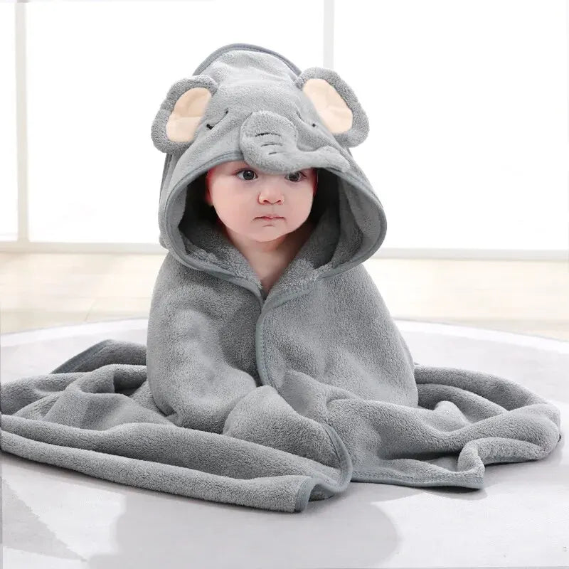 Toddler Hooded Coral Fleece Bath Towel