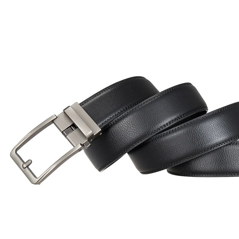 Luxury Men's Leather Belt – Business Styles Look( with pin buckle-Automatic and Adjustable for sleek and versatile look )