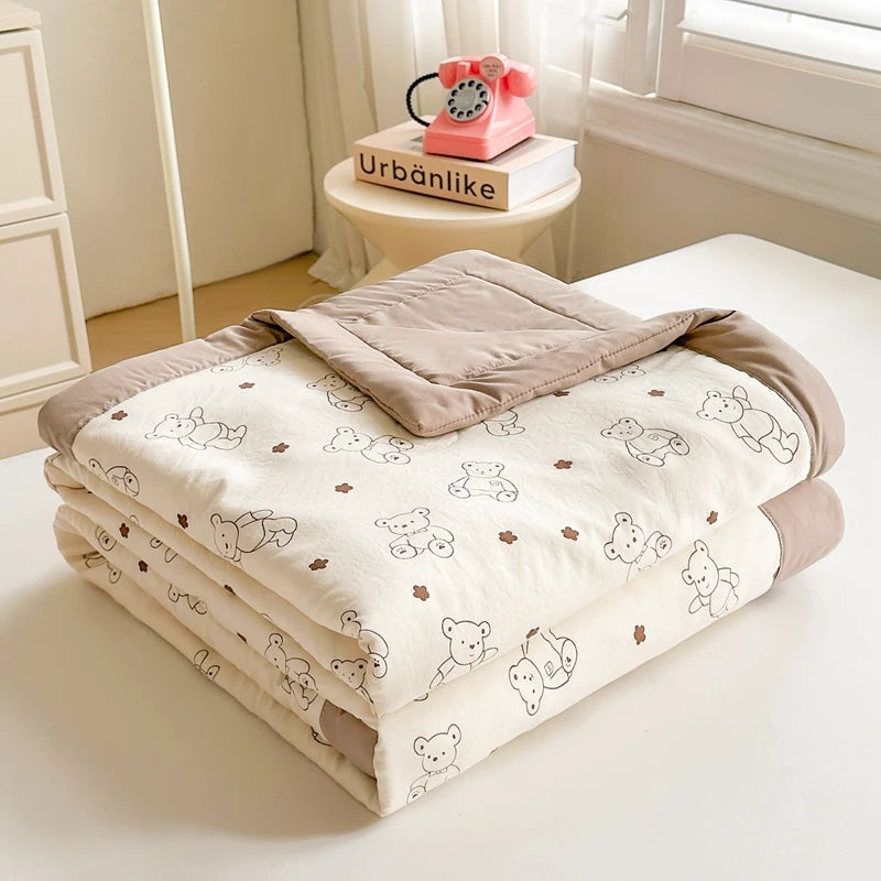 2025 Cotton Summer Quilt – Lightweight, Skin-Friendly, Ultra-Soft Printed Comforter/Blanket