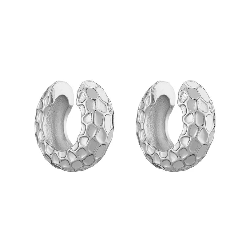 HECHENG Gold Round Clip-On Ear Cuff for Women – Non-Pierced Jewelry