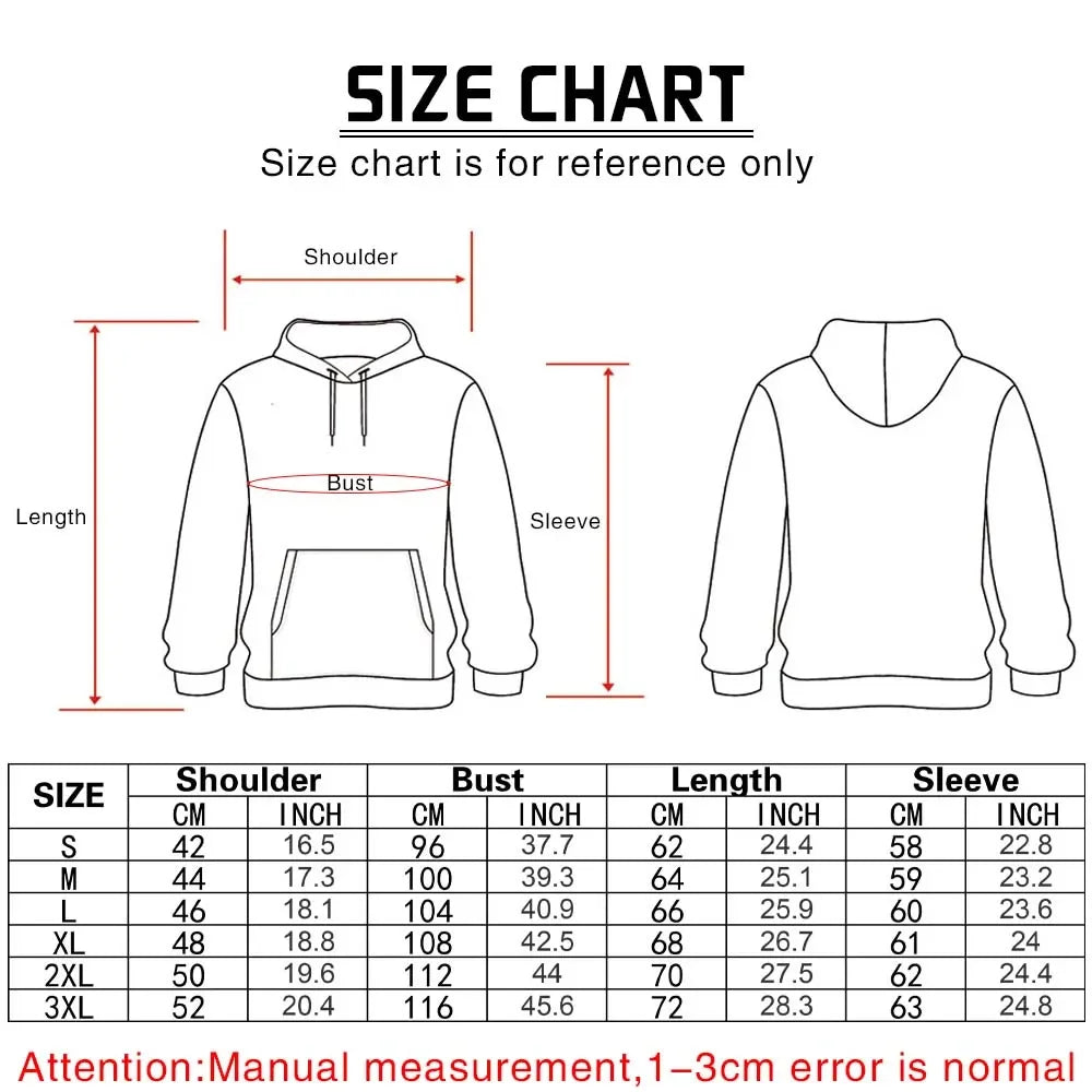 2024 Men's Harajuku Hoodie – Casual Pullover Streetwear Sweatshirt