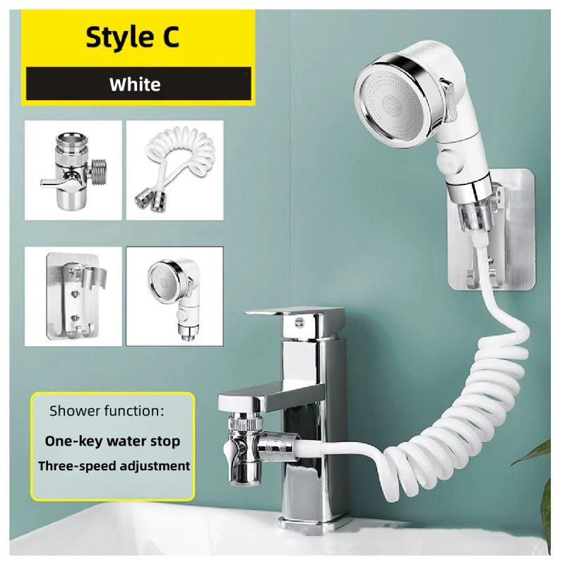 Flexible Shower Head & Faucet Nozzle – Hair Wash & Toilet Spray Attachment