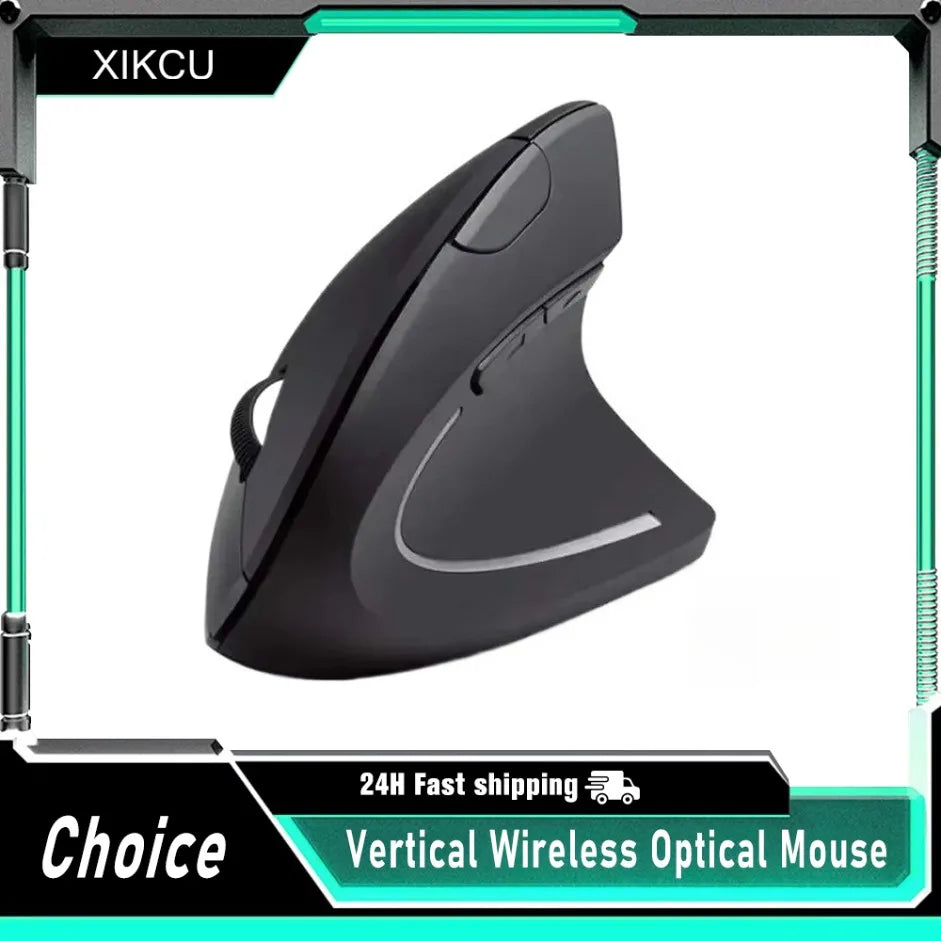 Vertical Ergonomic Wireless Mouse – 2.4GHz Optical, 3 DPI Levels (800/1200/1600), 6 Buttons for Laptop & Desktop
