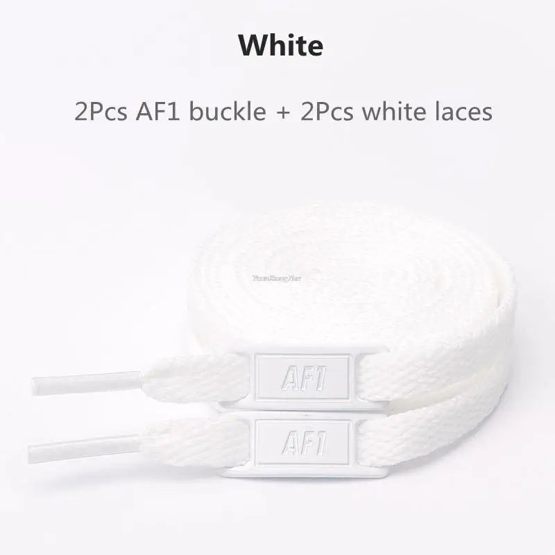 Original AF1 Shoelace Set – White Flat Laces with Shoe Decoration for Air Force 1 Sneakers & Accessories