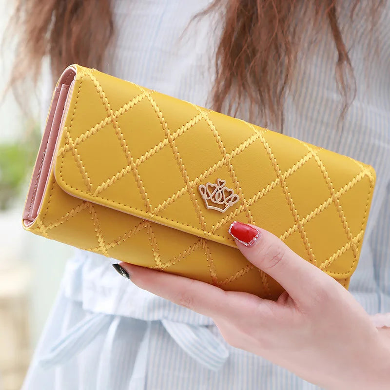 Women’s PU Leather Long Wallet – Large Capacity Card, Phone & Coin Holder