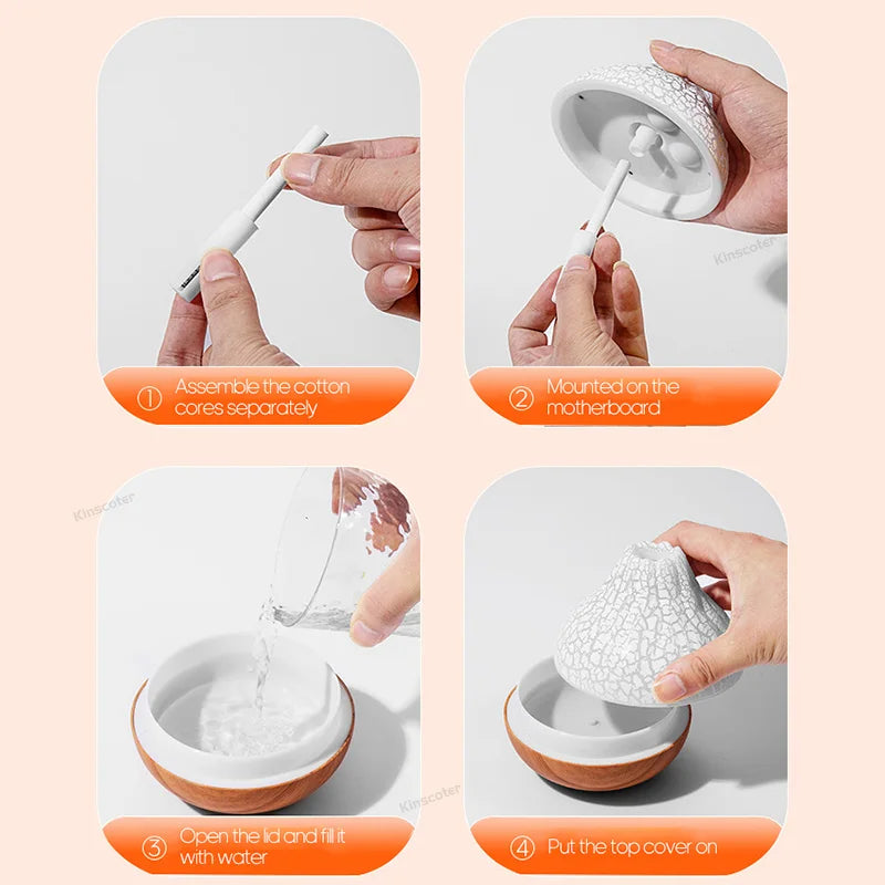 Creative Volcano USB Air Humidifier – Desktop Mist Diffuser & Air Purifier Freshener