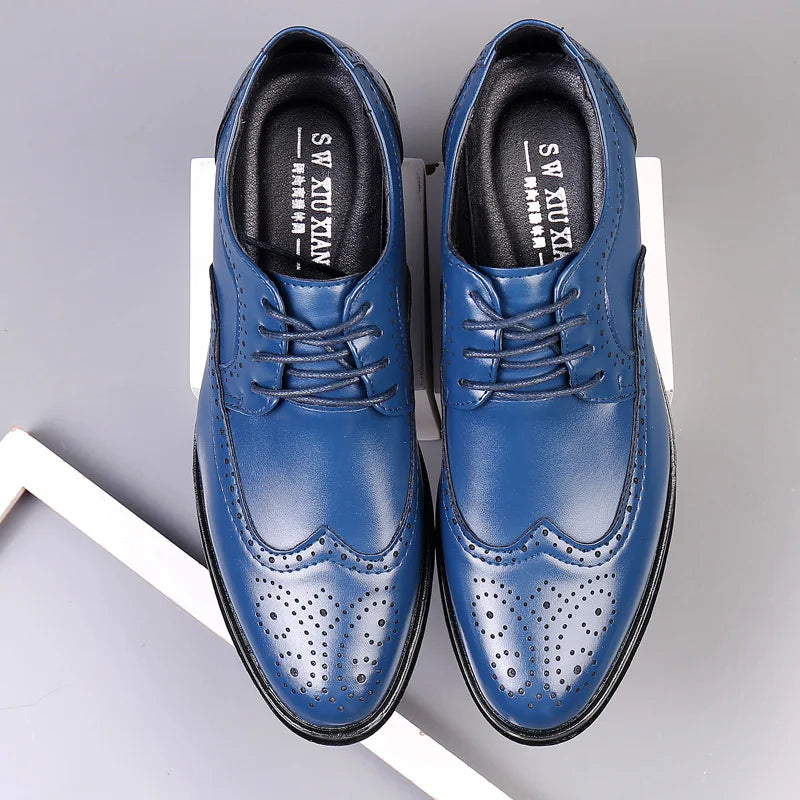 Handcrafted Men’s Oxford Shoes Genuine Leather Brogue Classic Business Formal Dress Shoes