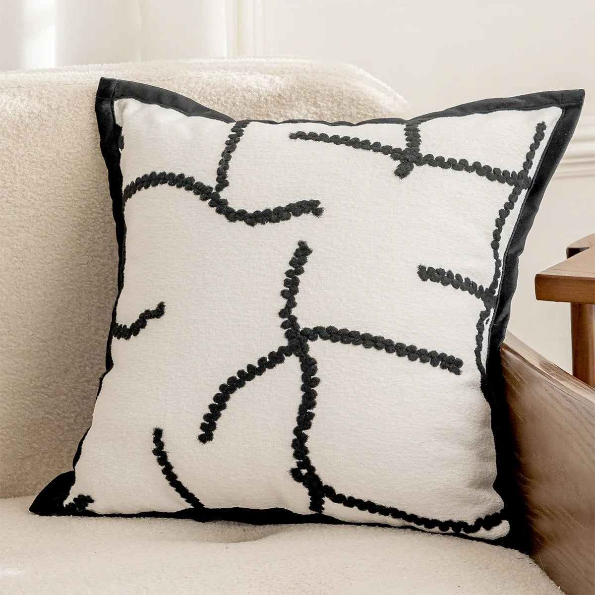 Cotton Embroidered Pillow Cover – Sofa/Home Decor