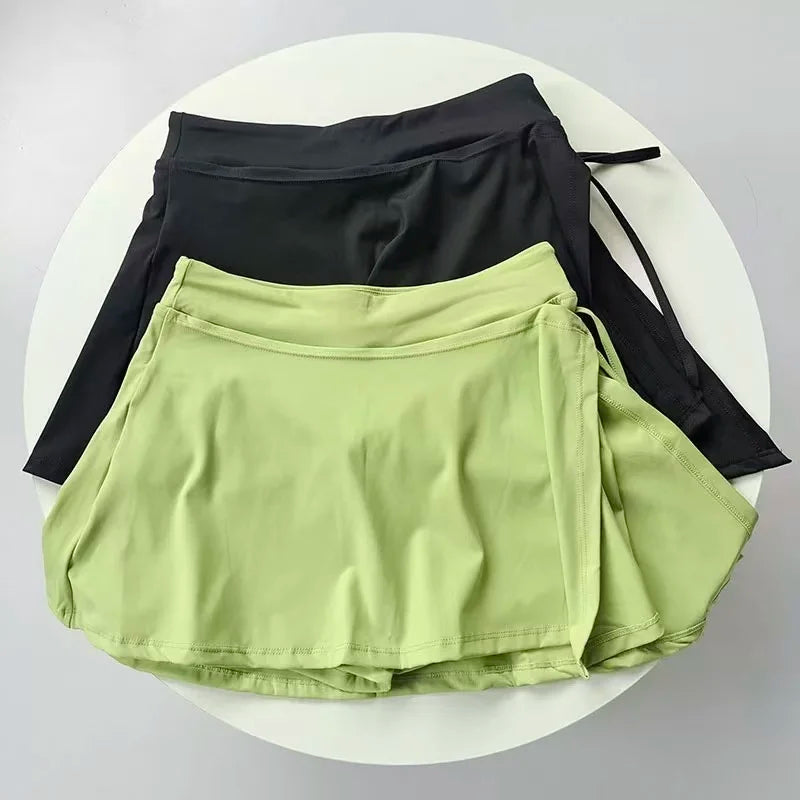 Quick-Dry Sports Skirt with Shorts – Yoga, Tennis & Badminton Activewear