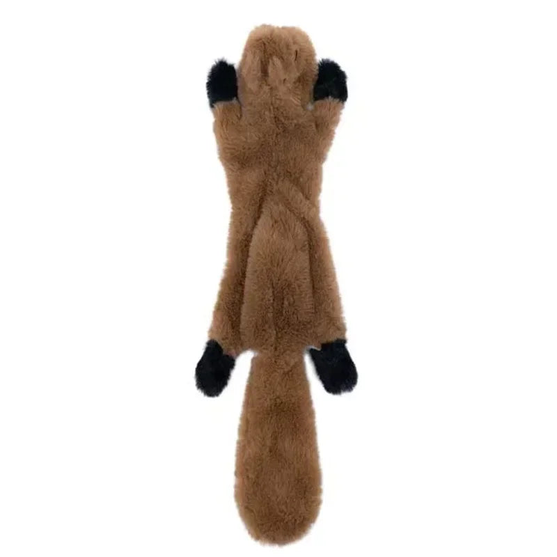 Squeaky Plush Animal Chew Toy for Dogs – Wolf, Rabbit, & Squirrel