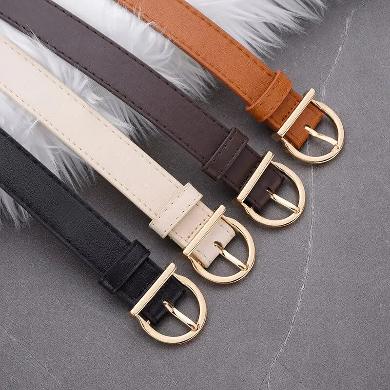 Women’s PU Leather Belt – Fashion Pin Buckle, Soft Luxury Jeans Belt