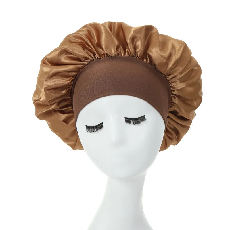 Satin Hair Bonnet – Adjustable Sleep Cap for Curly Hair