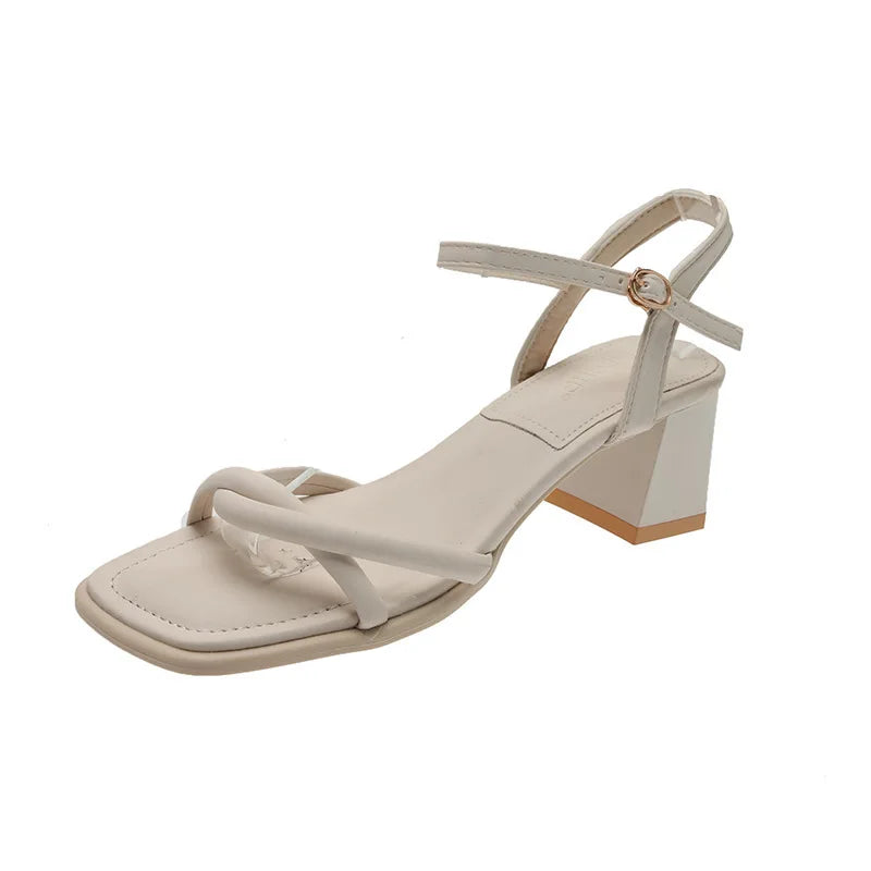 2024 Summer Retro Chunky Non-slip Sandals, 5cm Heels, Beach Style