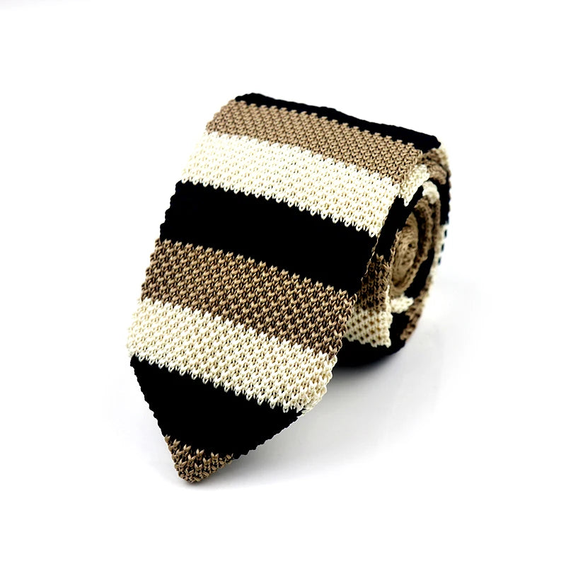 Fashion Knitted Ties for Men & Women – Casual Solid/Striped Narrow Necktie for Business, Wedding, and Daily Wear