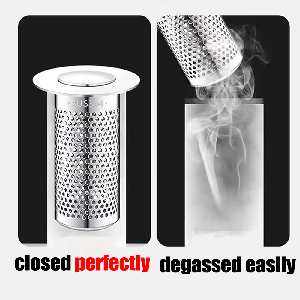 Stainless Steel Floor Drain Filter – Hair Catcher & Anti-Odor Pop-Up Sink Plug
